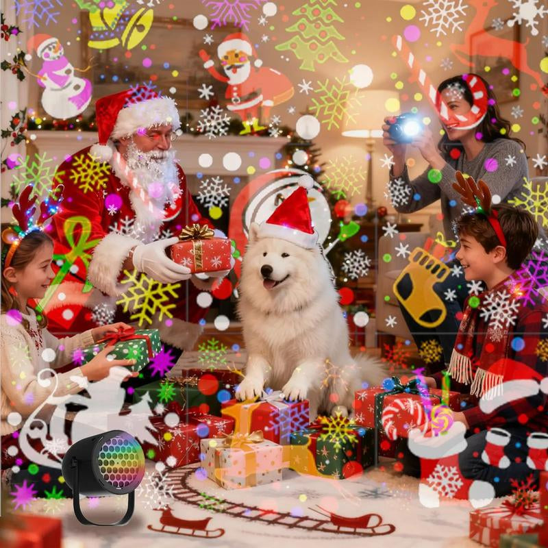 Joytutus 16 Pattern Christmas Projection Light USB Snowflake Lamp for Car Home Decor USB Powered Versatile Easy to Use for Christmas Halloween Party