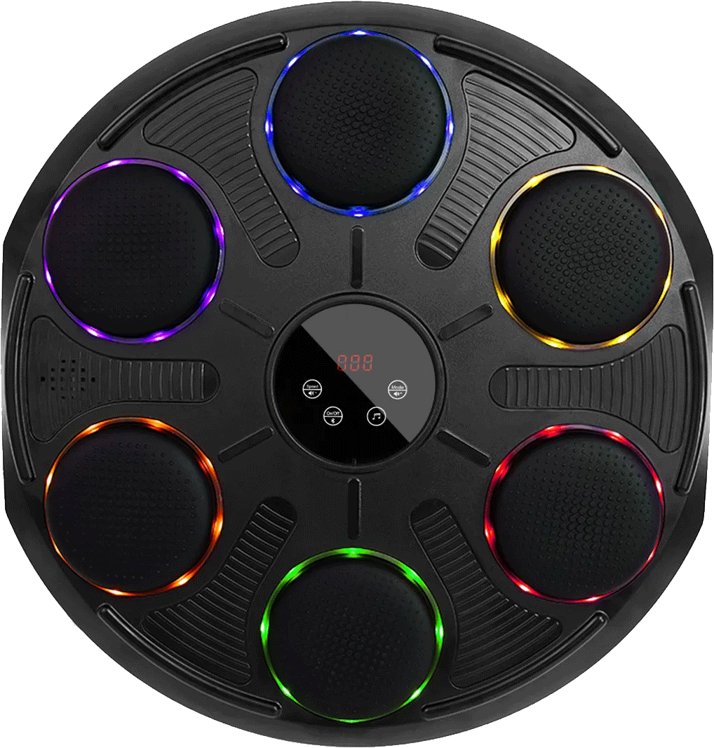 Music Boxing Target Wall-Mounted Electronic Boxing Machine Colorful Lights 12 Modes Speeds Includes Boxing Gloves for Adults